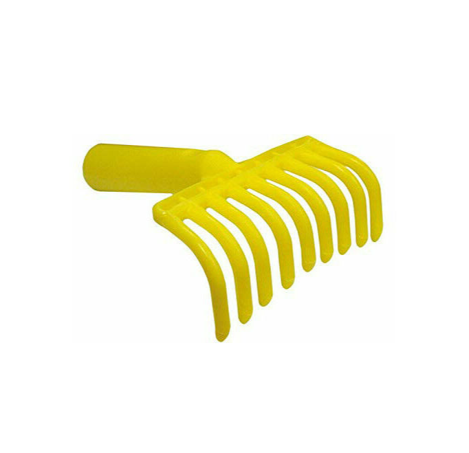 Rastrello per olive in plastica, design compatto con denti sagomati