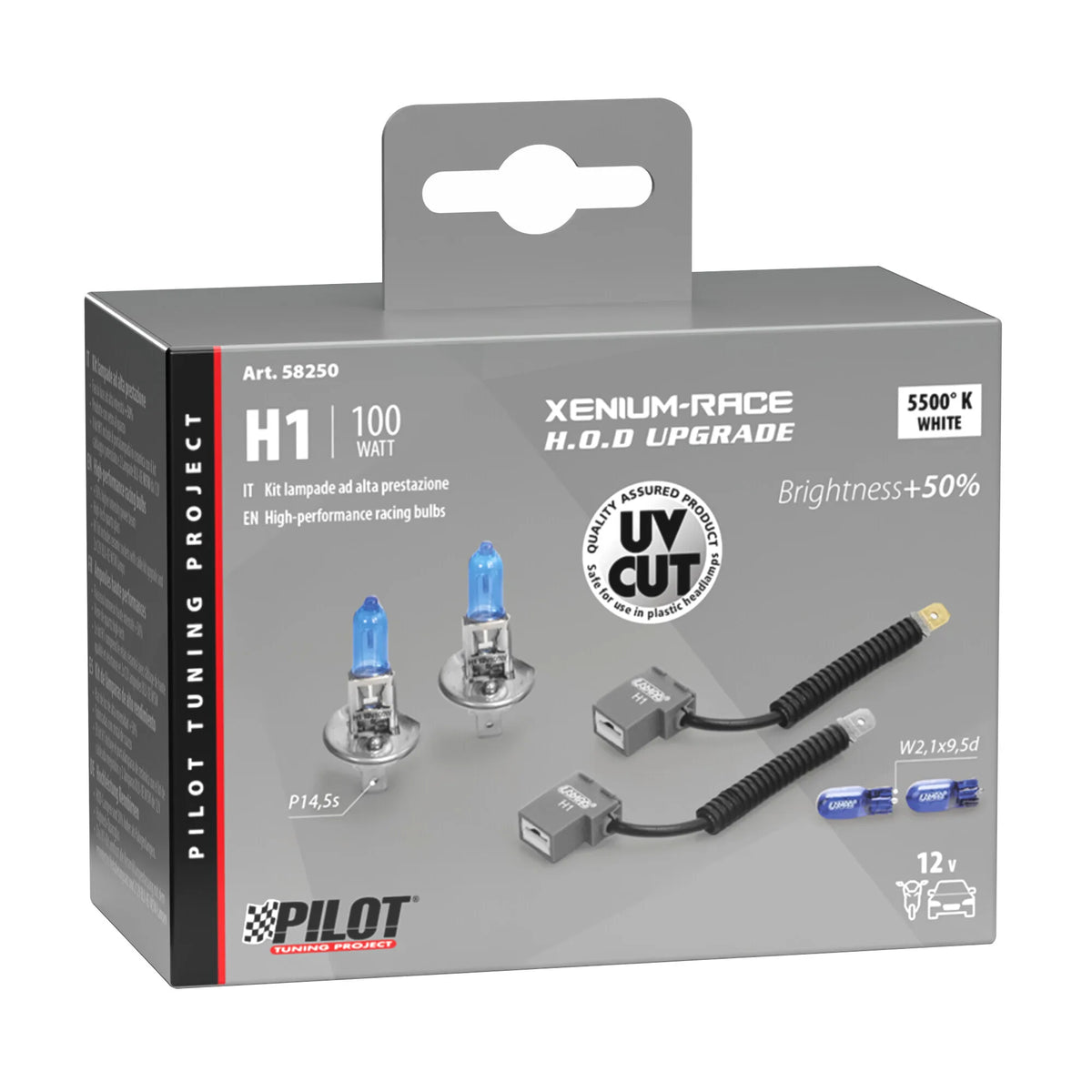La confezione di 12V Xenium Race Bonus-Pack - (H1) - 100W - P14,5s - 2 pz