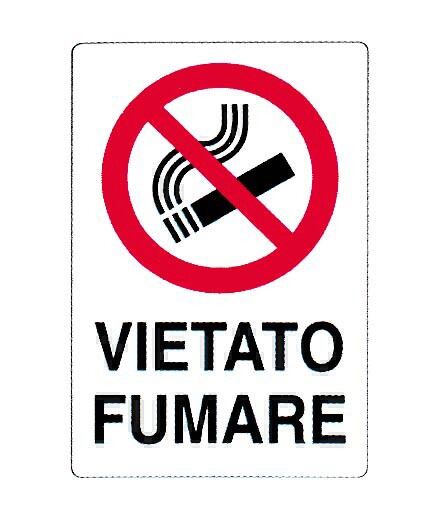 CARTELLO SEGNALETICO in PVC - VIETATO FUMARE - Misure: 12X18 cm - Pz 3