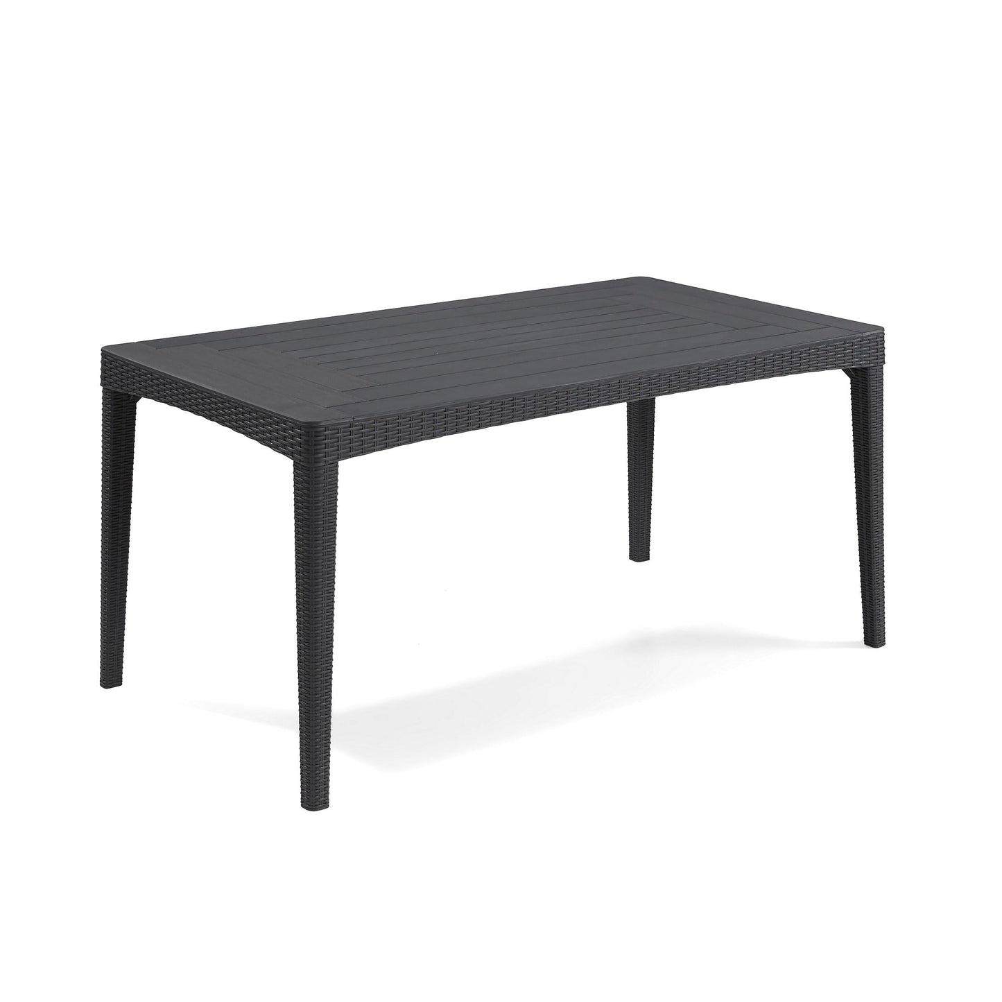 Tavolo in Polipropilene Girona 160x90x74h - Effetto Rattan - Resistente agli Agenti Atmosferici