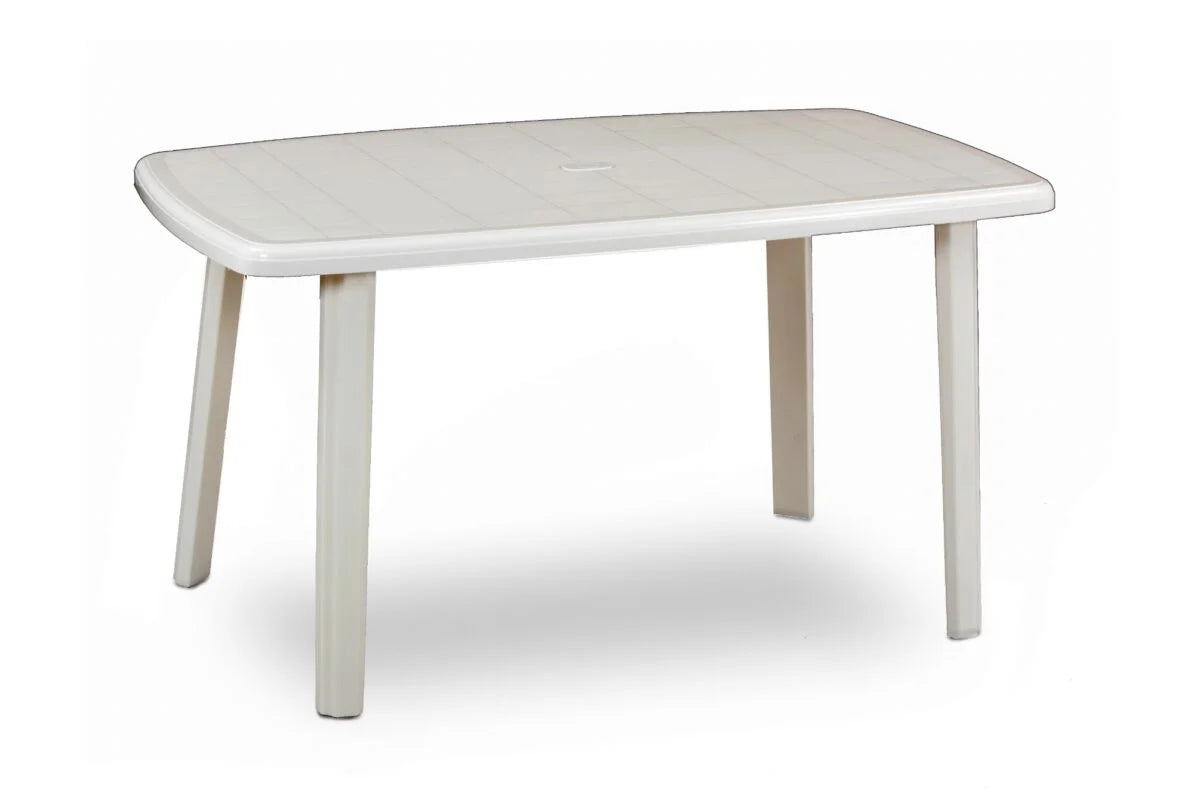 Tavolo Rettangolare Polipropilene Lucido 137x85 cm Esterni Interni Resistente Ecologico