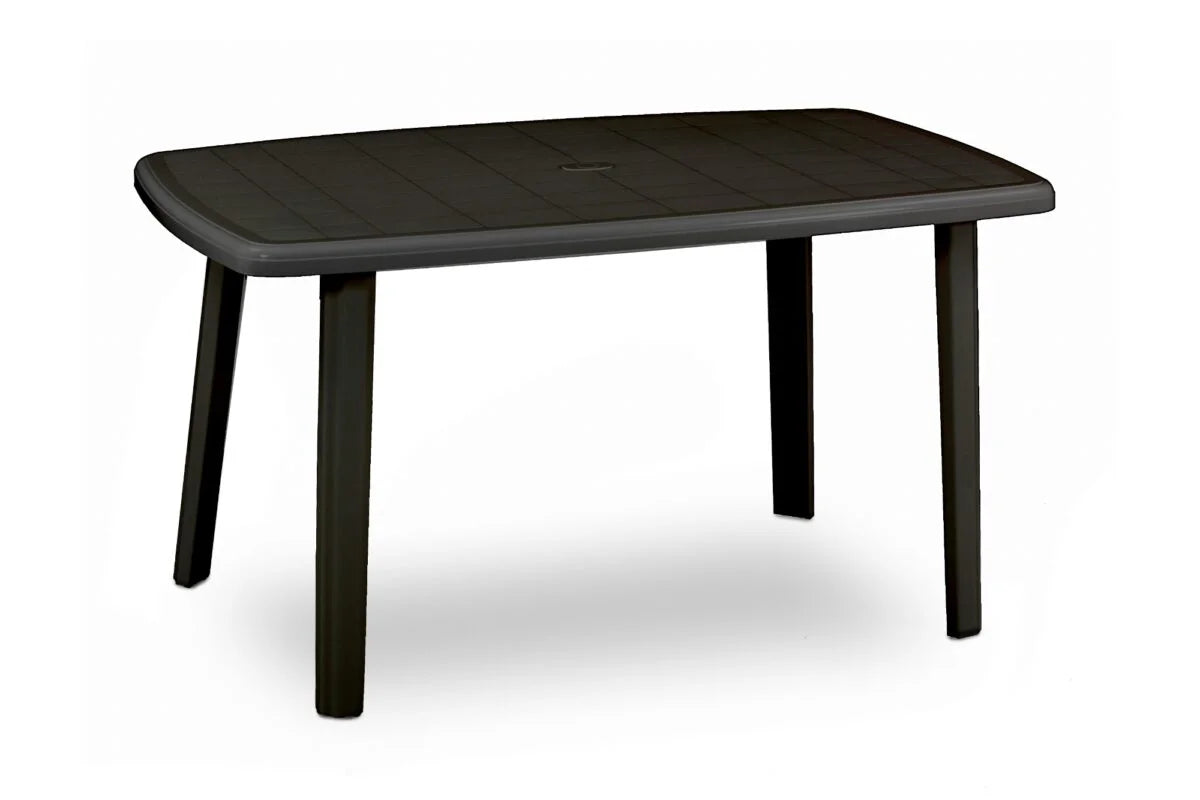 Tavolo Rettangolare Polipropilene Lucido 137x85 cm Esterni Interni Resistente Ecologico