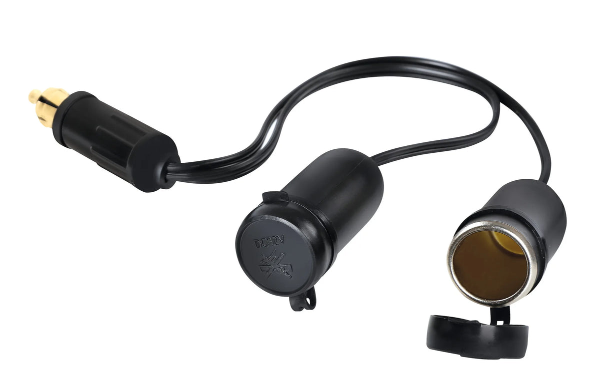 AD-2, Adattatore presa corrente doppia, 12/24V — ingresso: spinotto DIN - Uscita: 2x prese standard