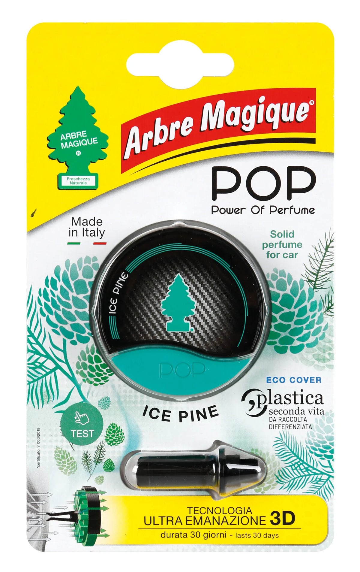 La confezione di Arbre Magique Pop, deodorante - Ice Pine