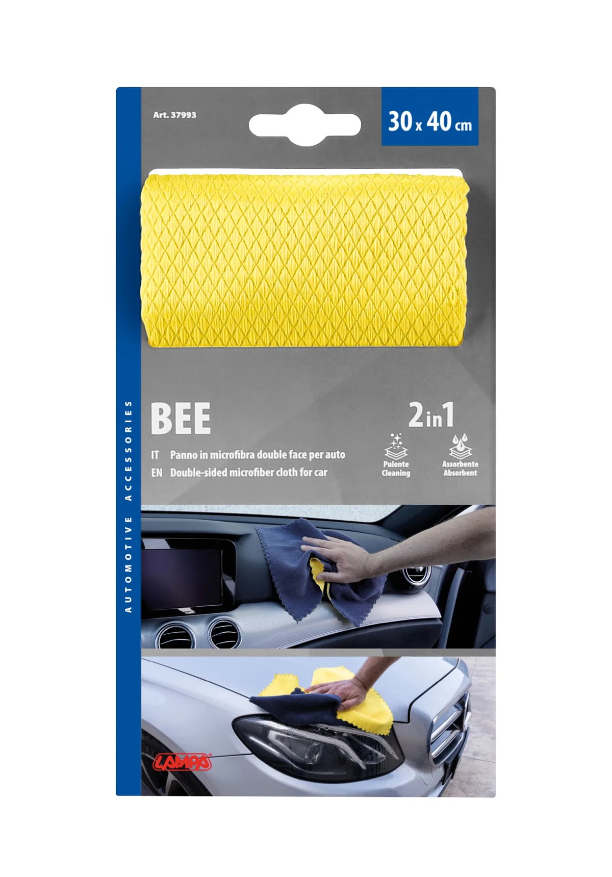 La confezione di Bee, panno in microfibra double face