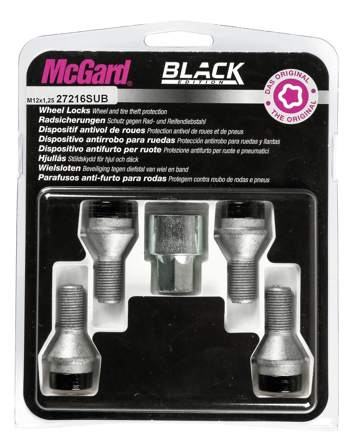La confezione di Bulloni conici, kit 4 pz - Black Edition