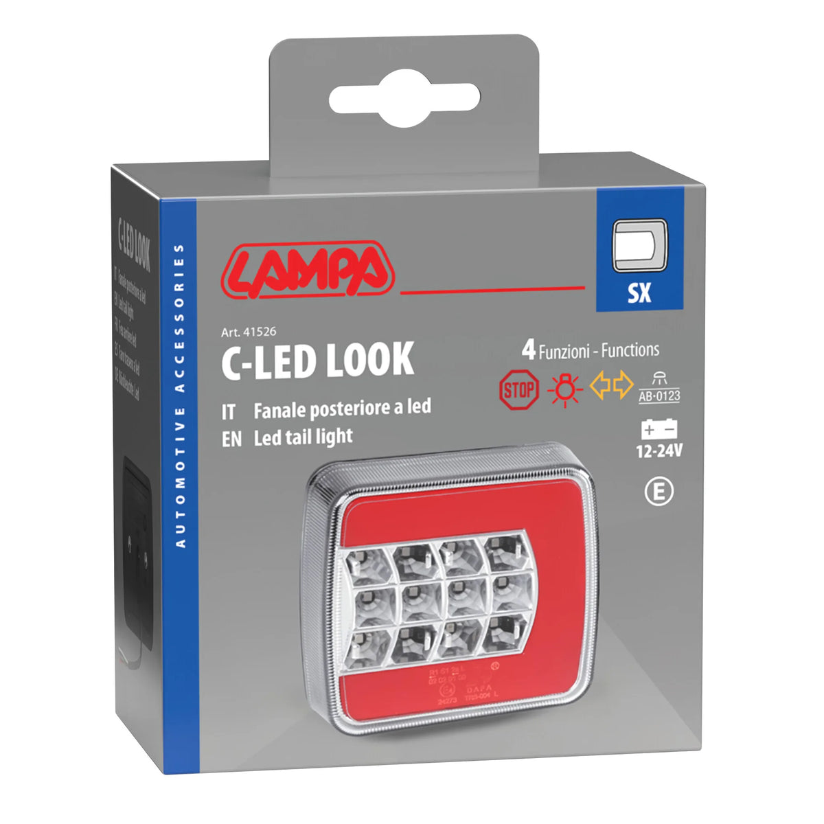 La confezione di C-Led Look, fanale posteriore Led 4 funzioni, 12/24V, vista 2