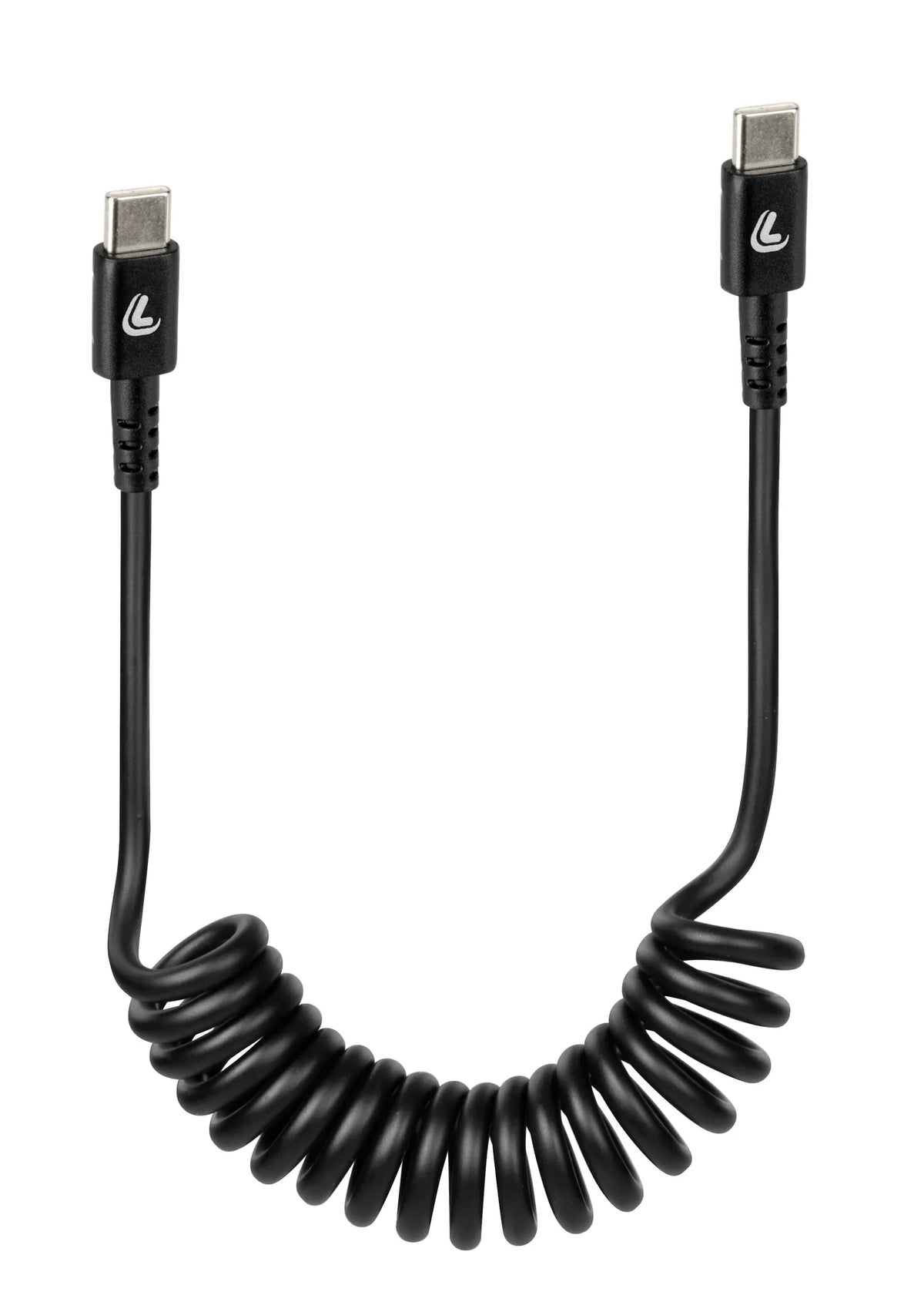 Cavo a spirale Usb Type-C > Type-C - 100 cm — cavo ricarica e sincronizzazione dati ideale per l’utilizzo in auto e in moto