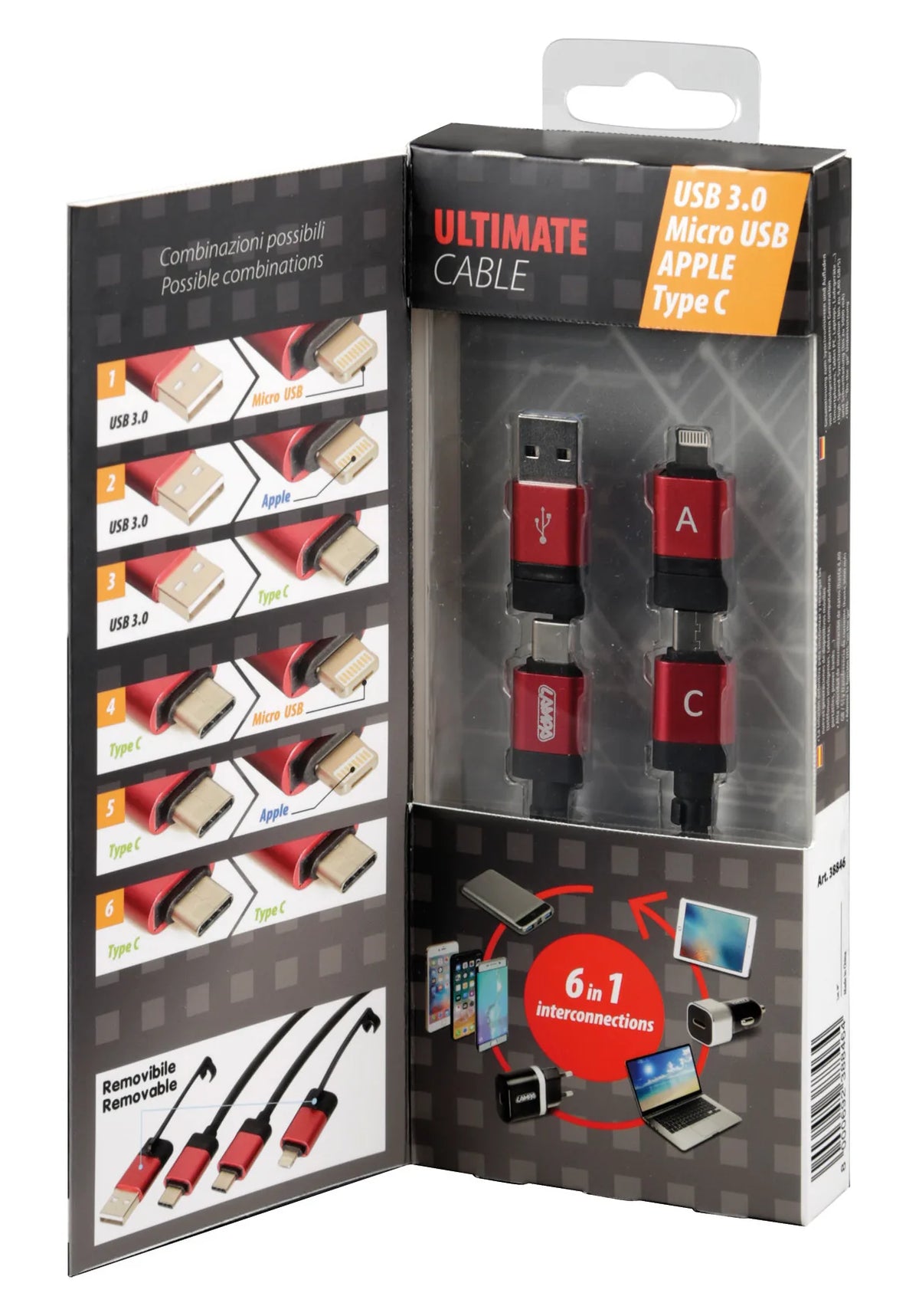 La confezione di Cavo Ultimate 6 in 1 - 100 cm