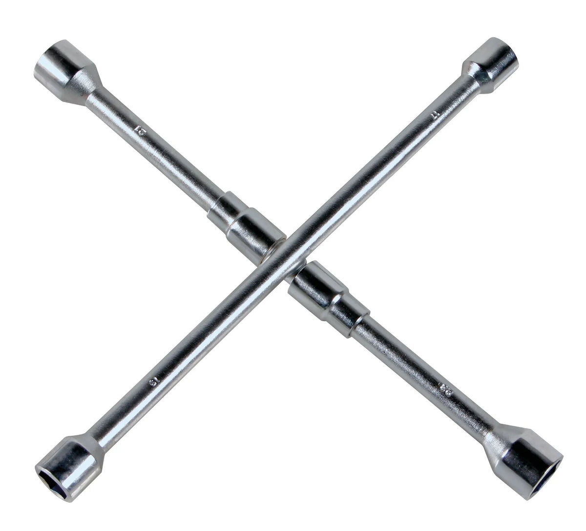 Chiave a croce ripiegabile — 17-19-21-23 mm. Resistente e compatta per un più facile alloggiamento nel baule. Lunghezza mm…