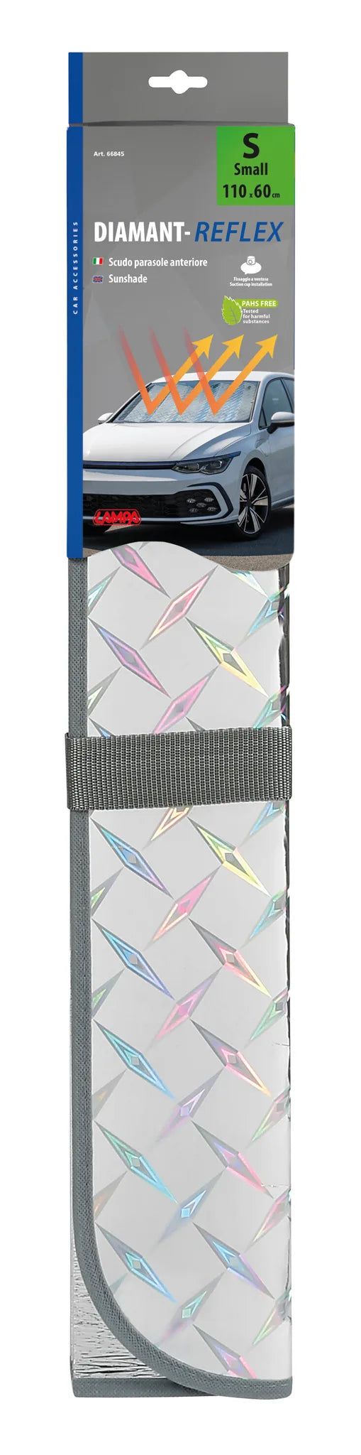 La confezione di Diamant-Reflex, scudo parasole anteriore - S - 110x60 cm