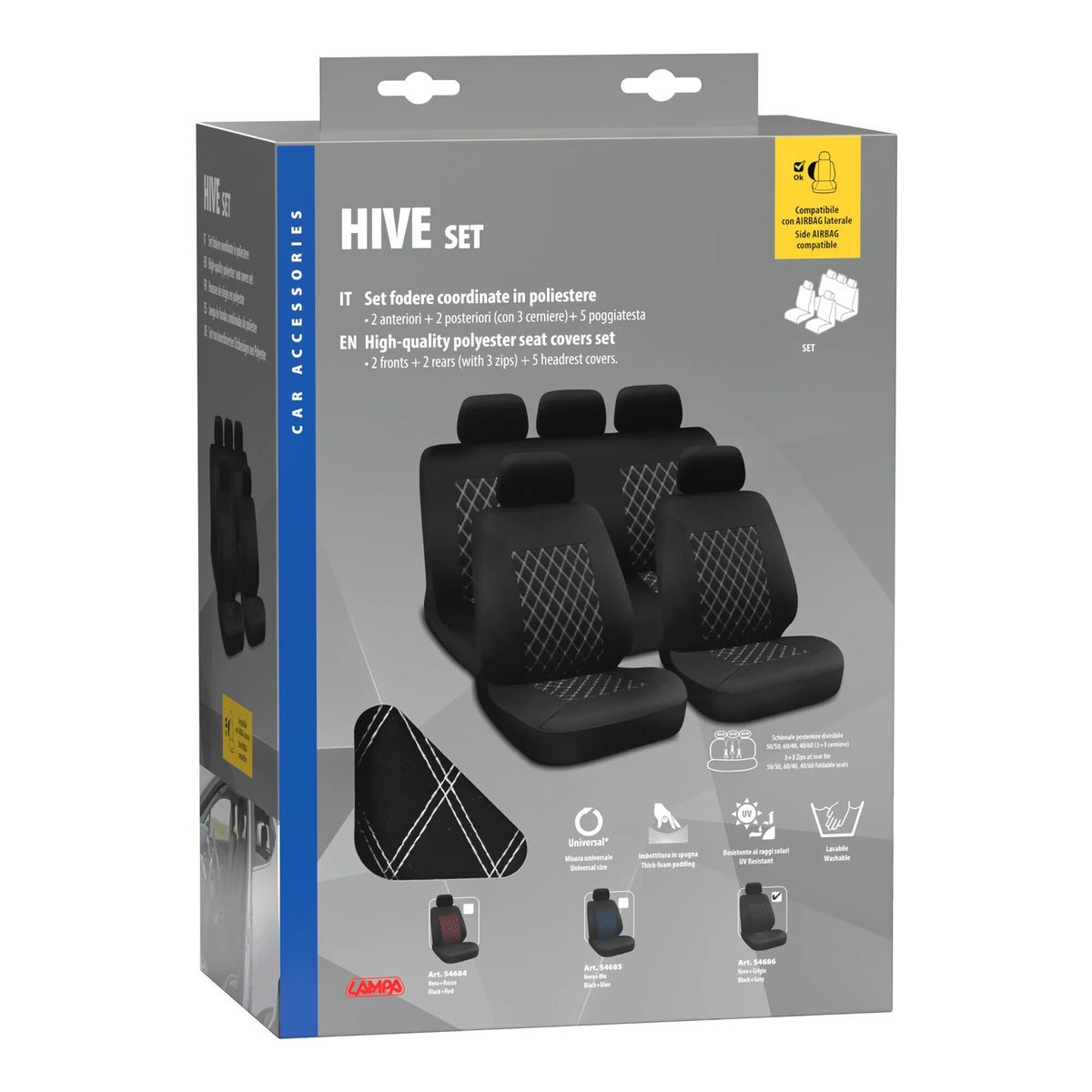 La confezione di Hive, set fodere coordinate - Nero/Grigio