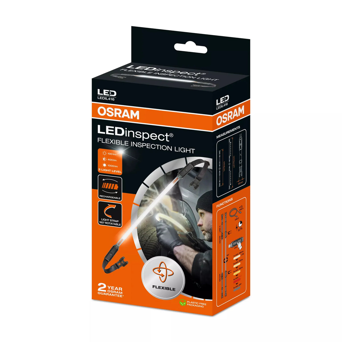 La confezione di LEDinspect FLEXIBLE INSPECTION LIGHT, torcia da ispezione