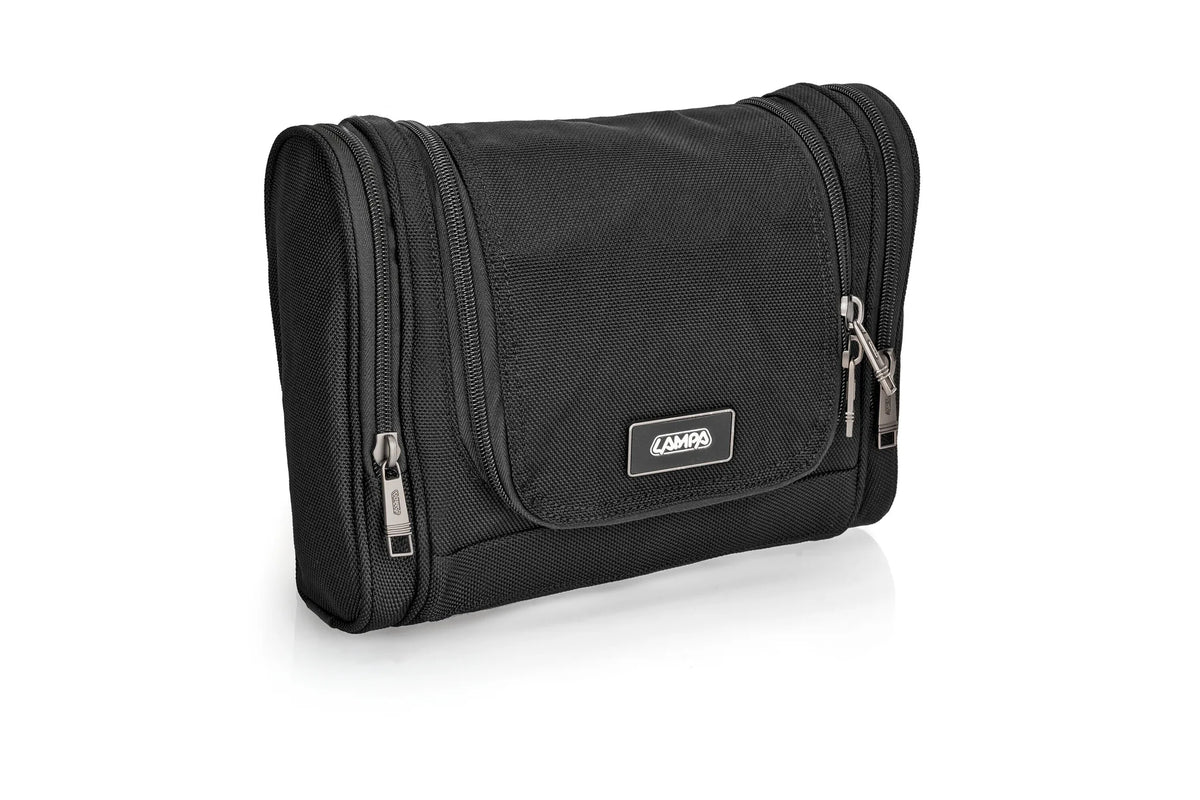 MB-01 Organizer, Beauty case da viaggio appendibile — apertura con cerniera a giro