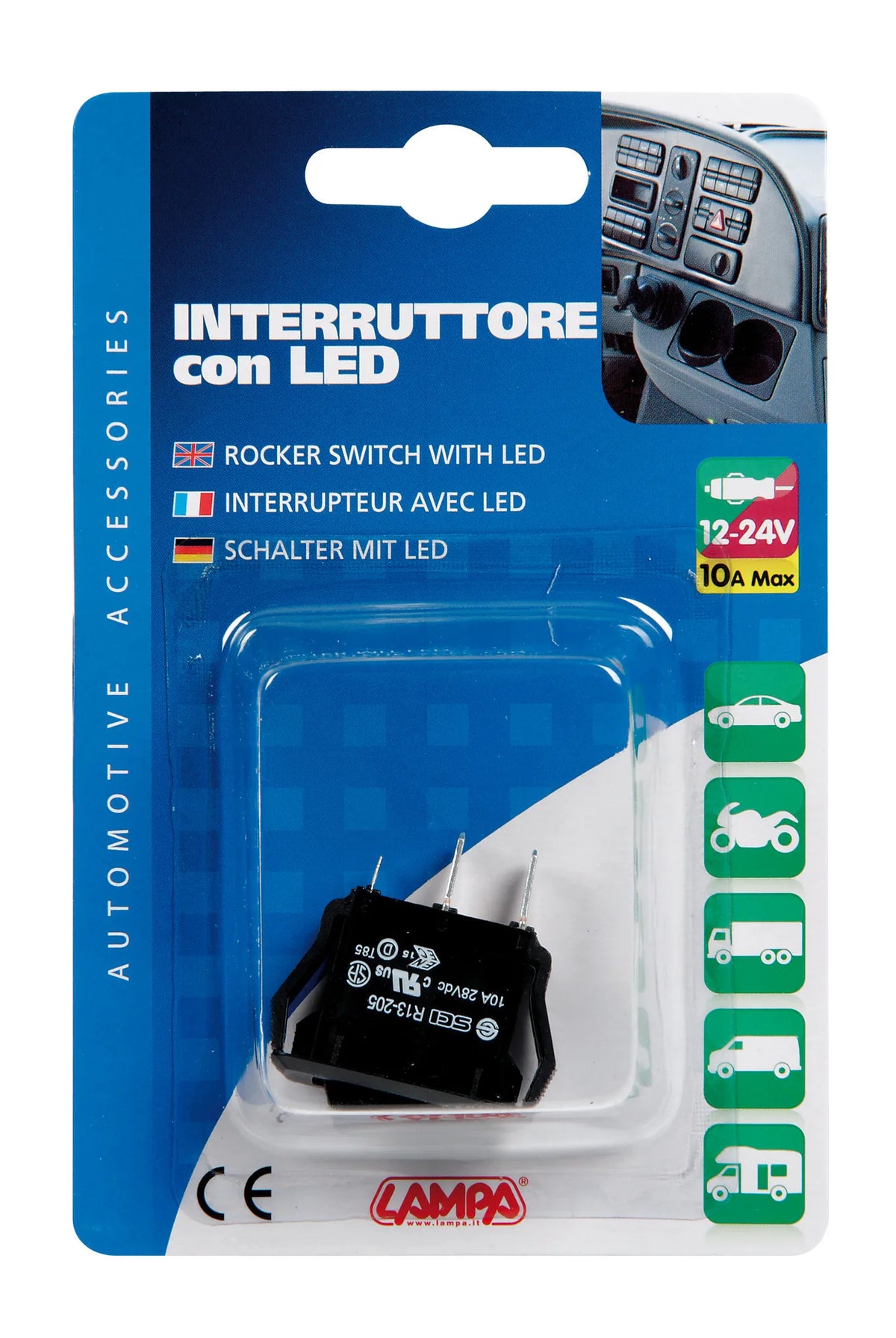 La confezione di Micro interruttore con spia a Led, vista 3