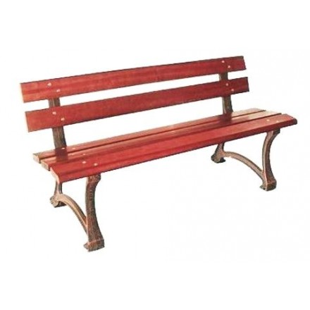 Panchina pesante ghisa bronzata legno color teak - cm.150x60x74h. - peso kg.39