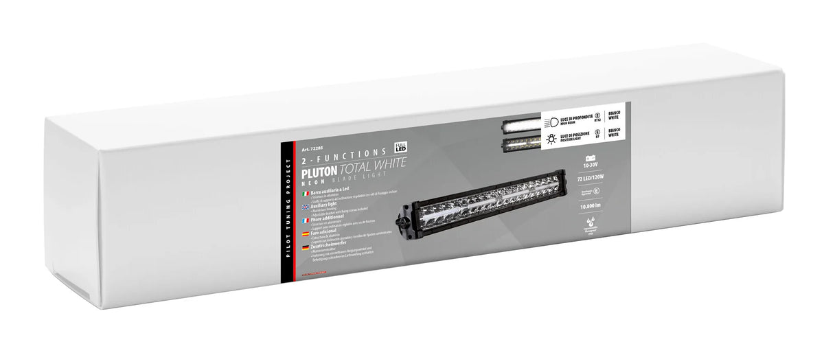 La confezione di Pluton Total White, barra a Led 2 funzioni - 12/24V