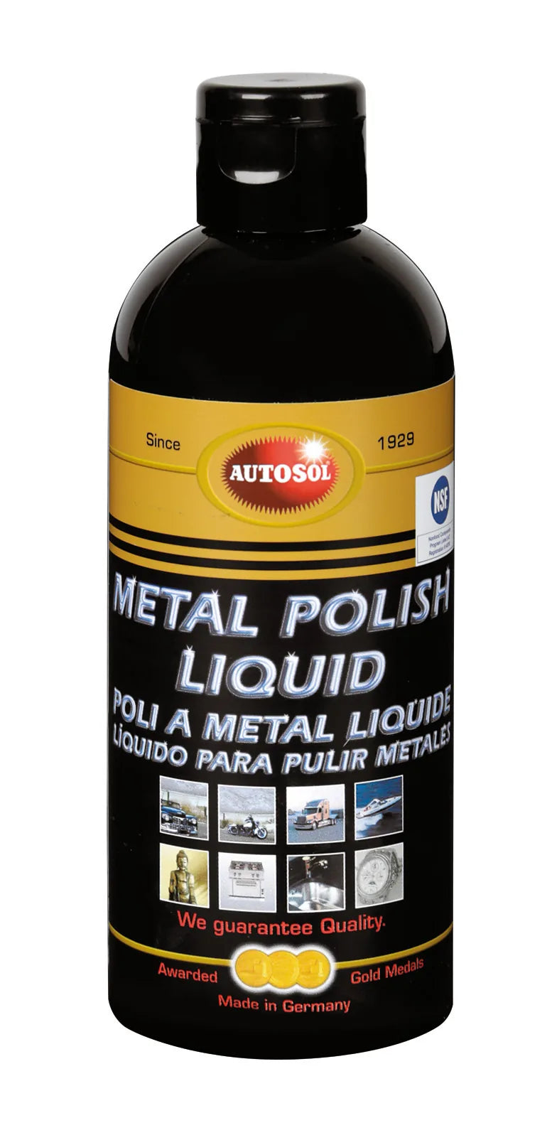 Polish per metalli - 250 ml — pulisce, lucida e protegge l’alluminio e le superfici cromate, in una sola applicazione