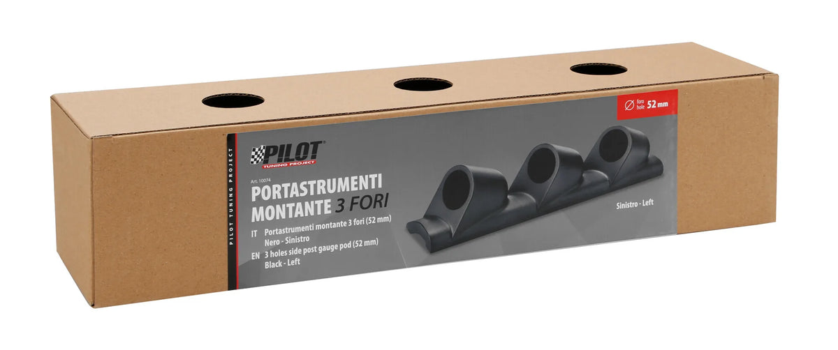 La confezione di Portastrumenti montante 3 fori (52 mm) - Nero
