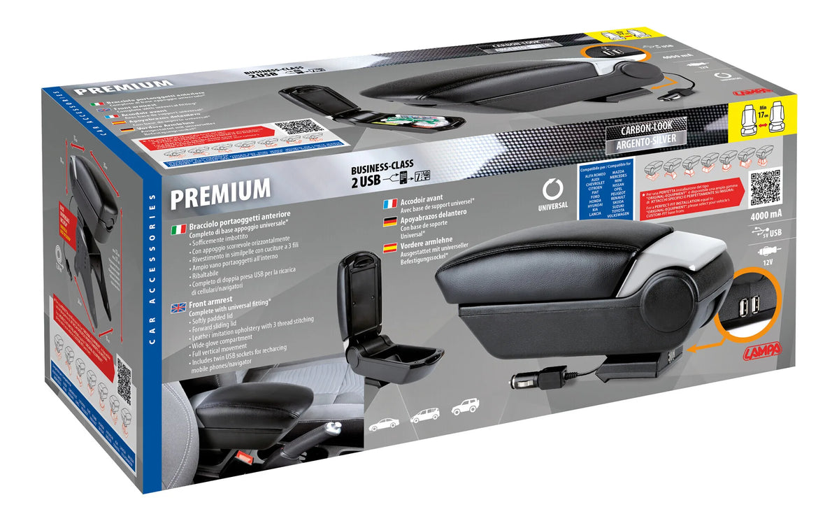La confezione di Premium, bracciolo 3 funzioni con doppio sistema di