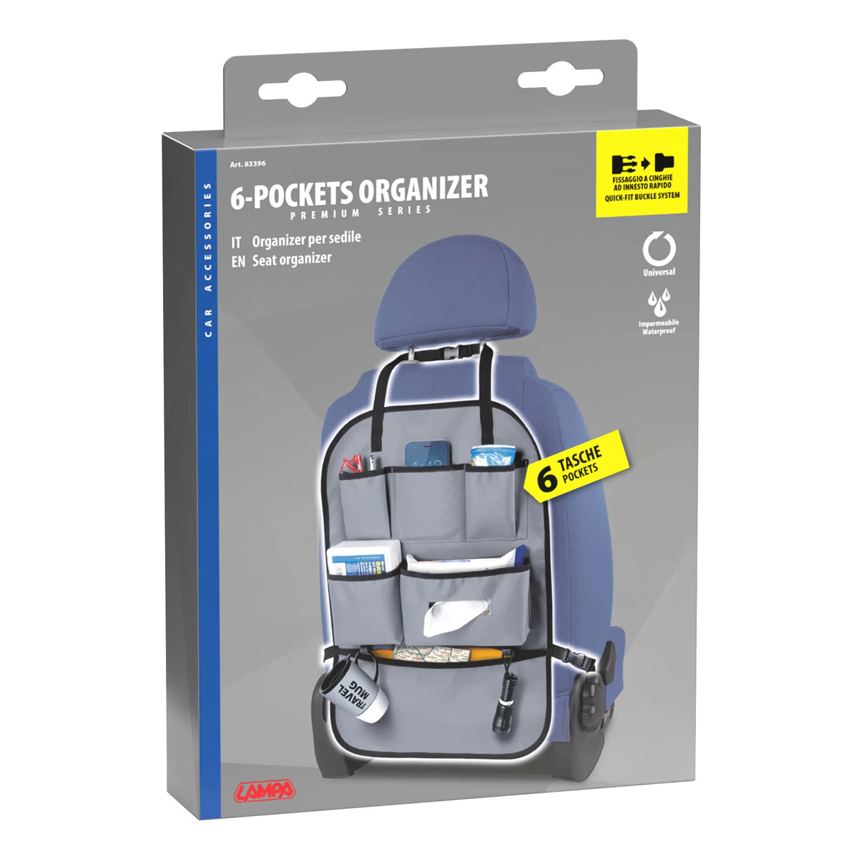 La confezione di Premium, organizer per sedili, 6 tasche