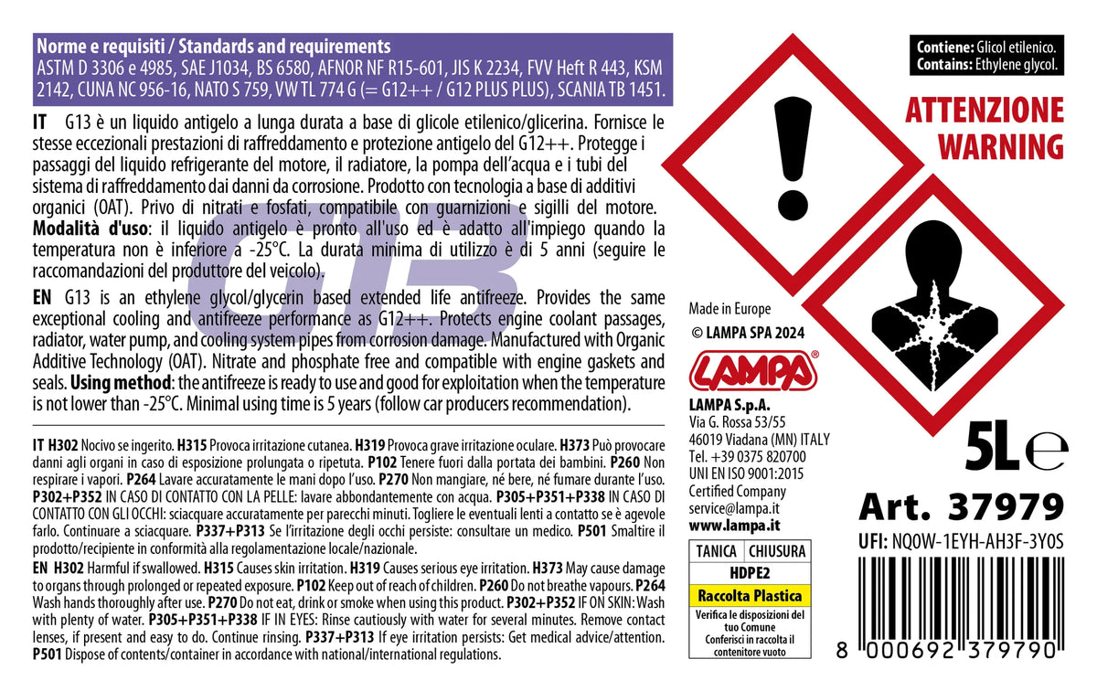 La confezione di Premium Series Viola G13, liquido antigelo radiatore