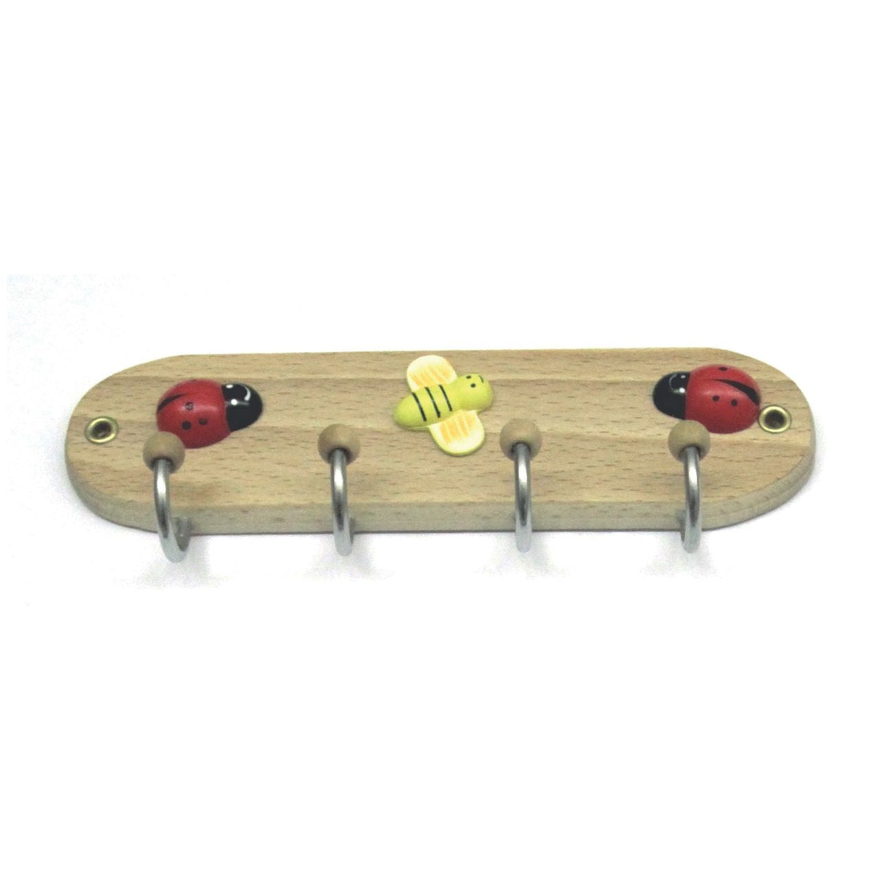 Gancio adesivo coccinella 4 posti - 12 pz