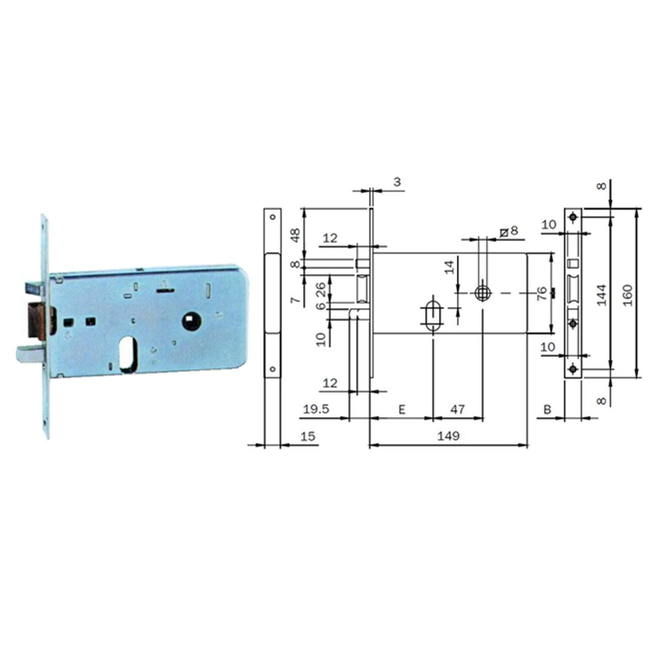 Iseo 550 Serratura Fasc.Elettrica Fr 16 S/Cil E60