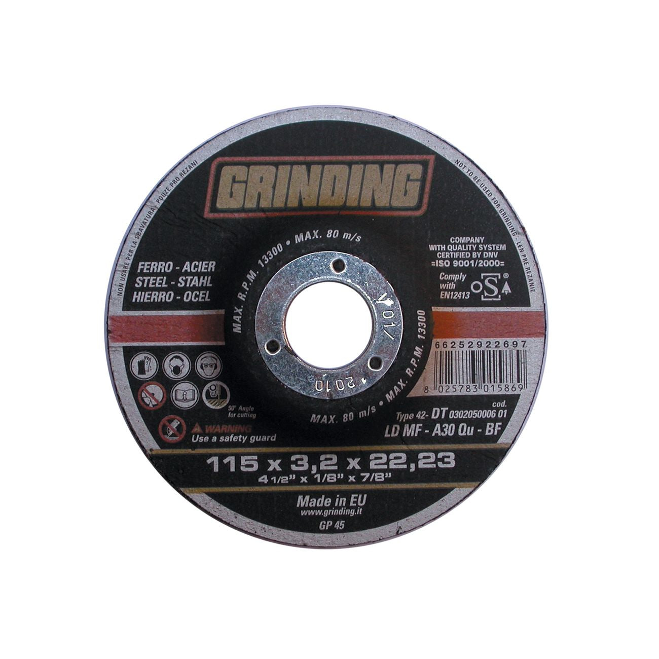 Grinding minidisco per ferro d.115x2,4 - 80 pz