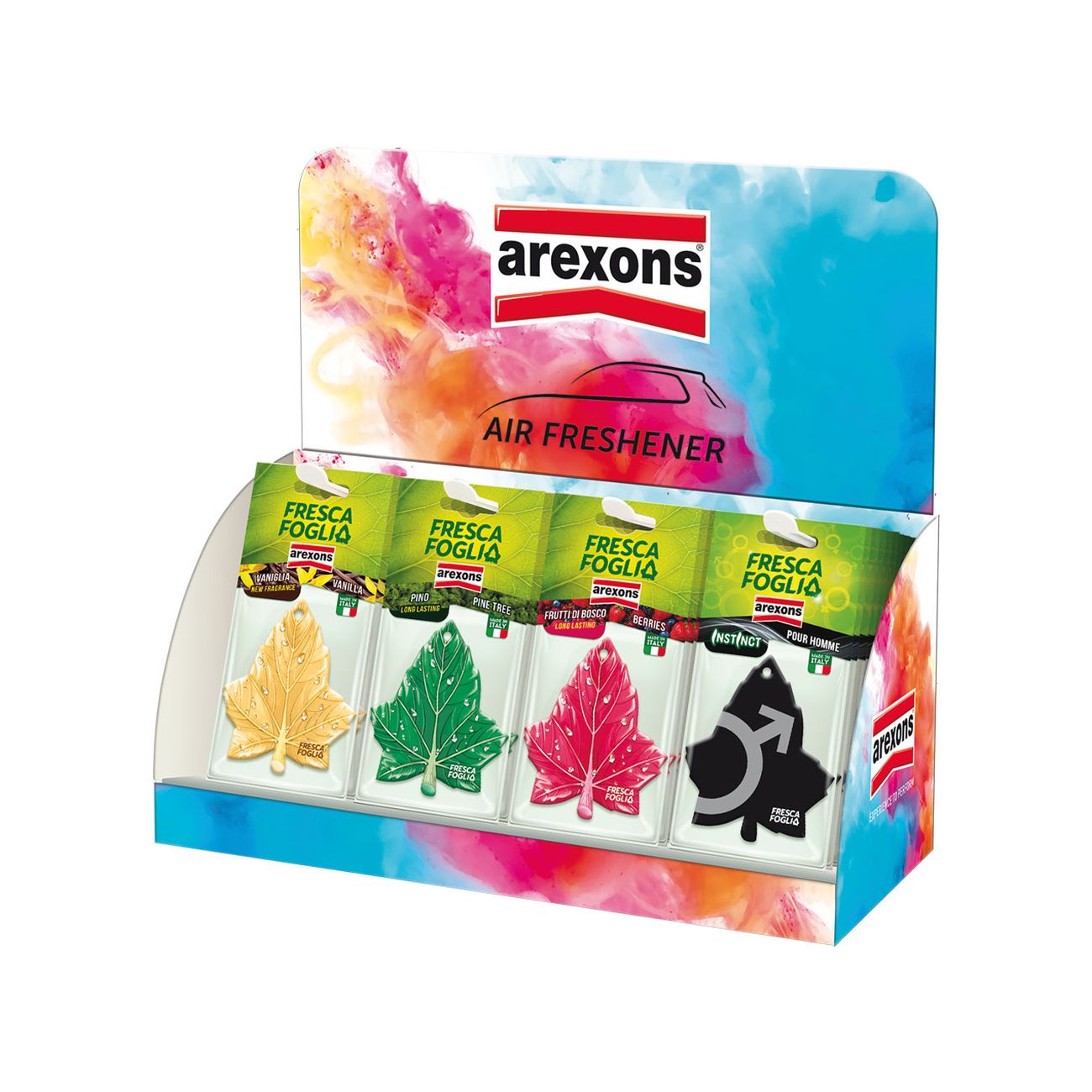 Espositore deodoranti auto fresca foglia 48 pezzi