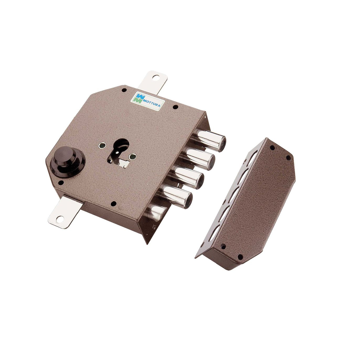 Serratura da applicare triplice per cilindro europeo art. 630 sx e 63 - mm 132 x 146