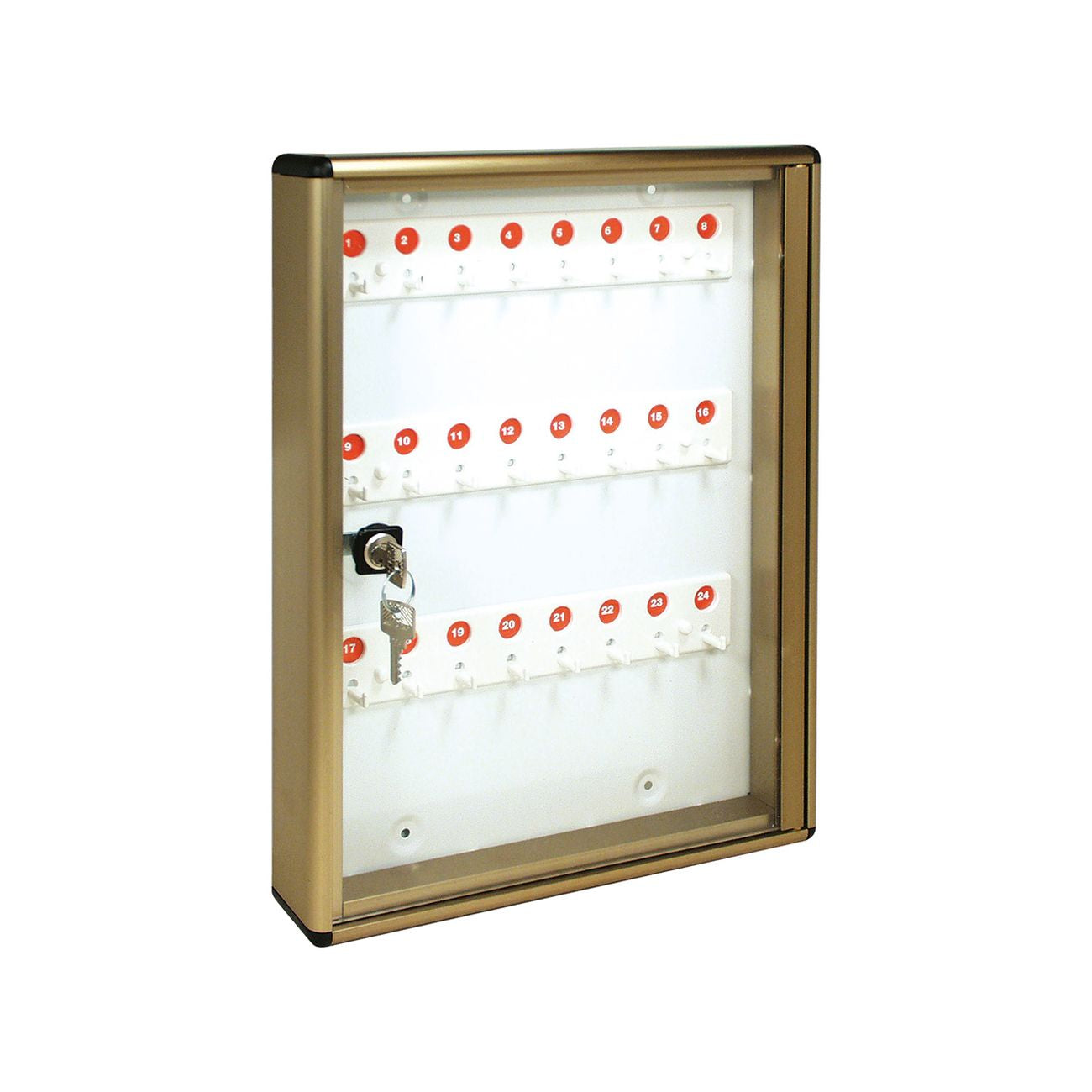 Bacheca porta chiavi cm 30 x 5 x 40 - 24 posti / bronzo