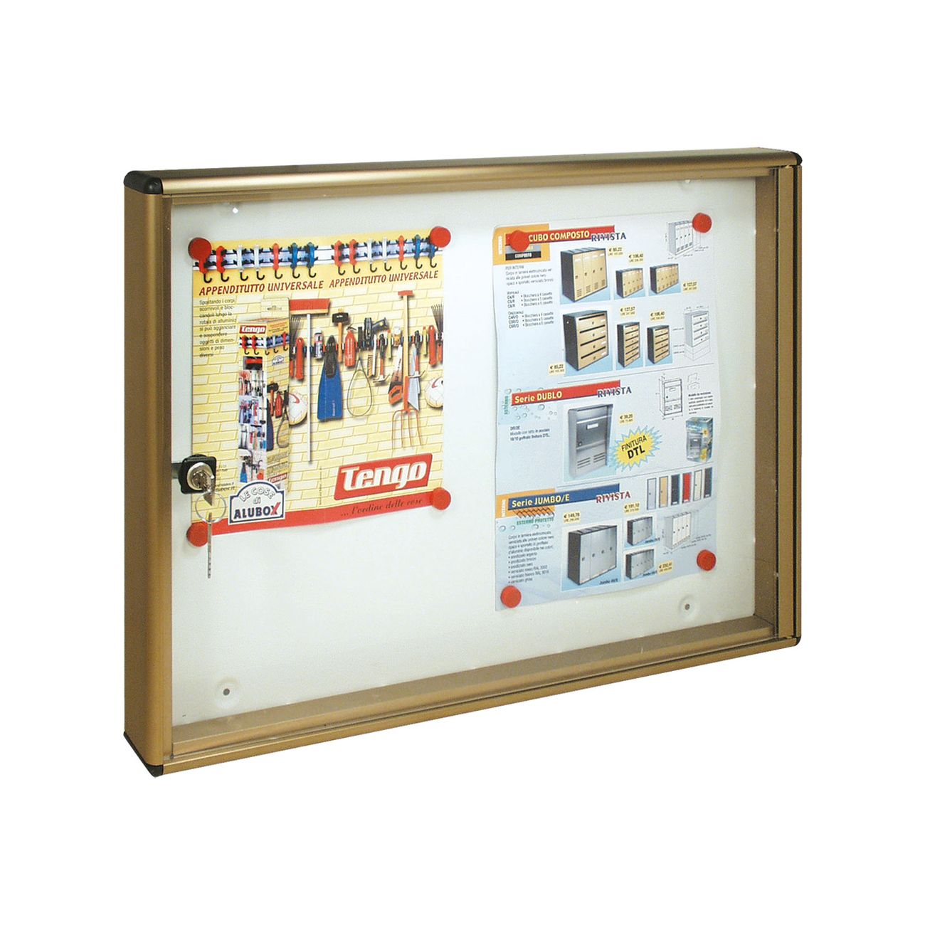 Bacheca porta avvisi 2 fogli cm 55 x 5 x 40 - bronzo