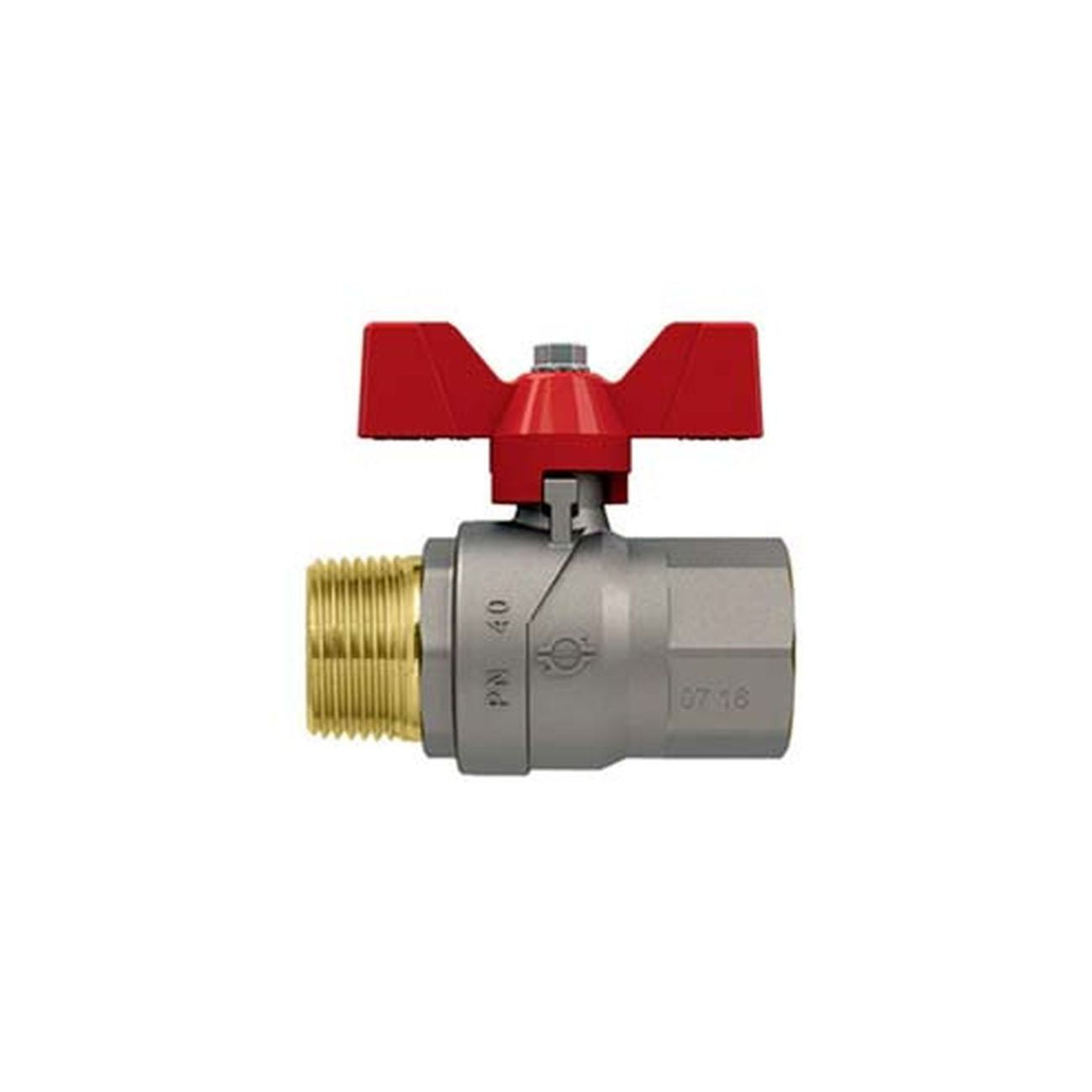 Valvola a sfera m/f con maniglia a farfalla evolution