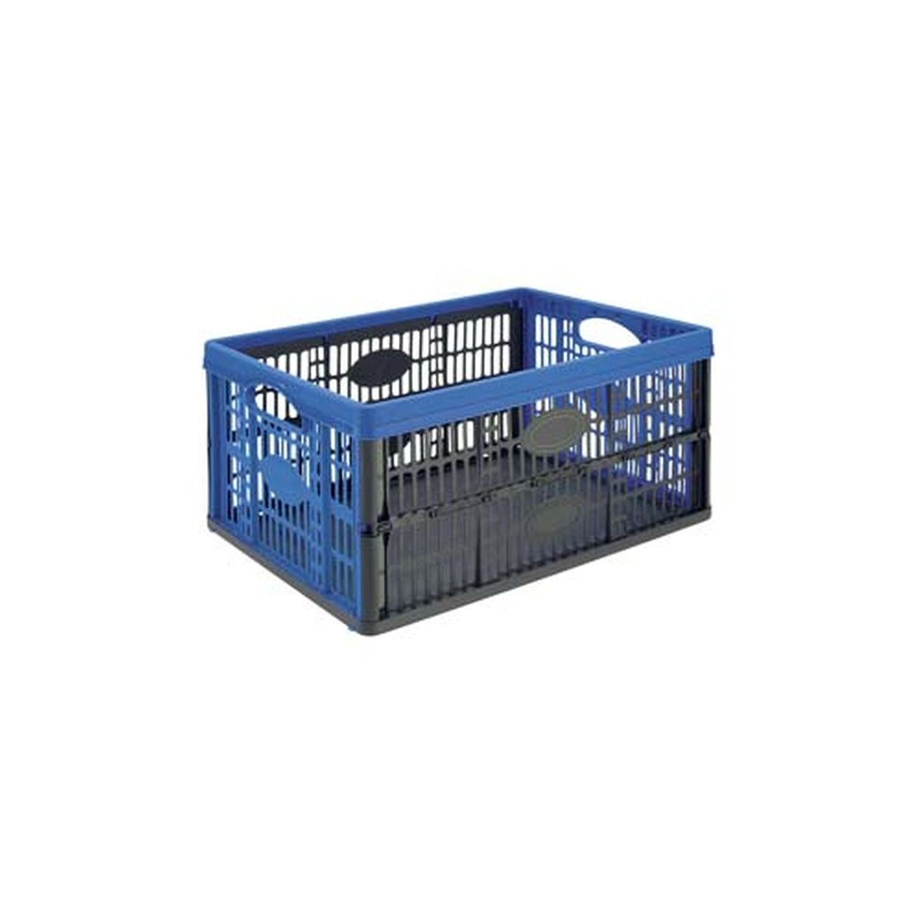 Cesto pieghevole voila' colore nero/azzurro - cm.47,5x35x4,3-23,6h. lt.32