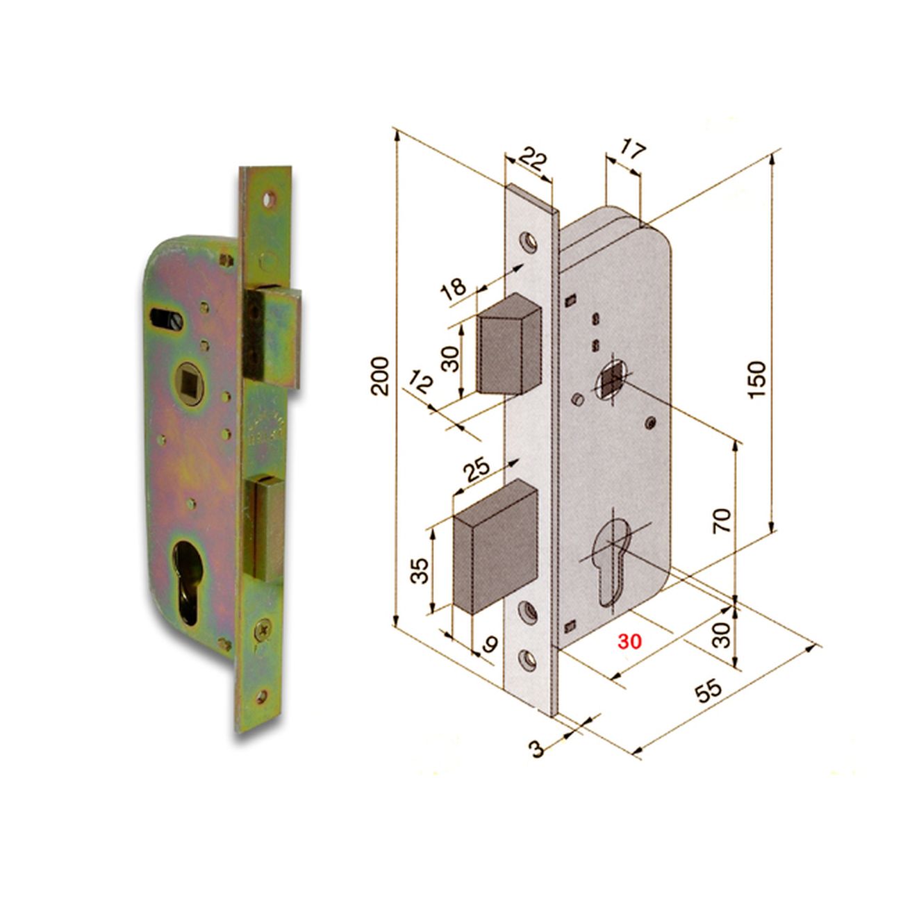 Welka 06130000 Serratura Infilare Cil Sag