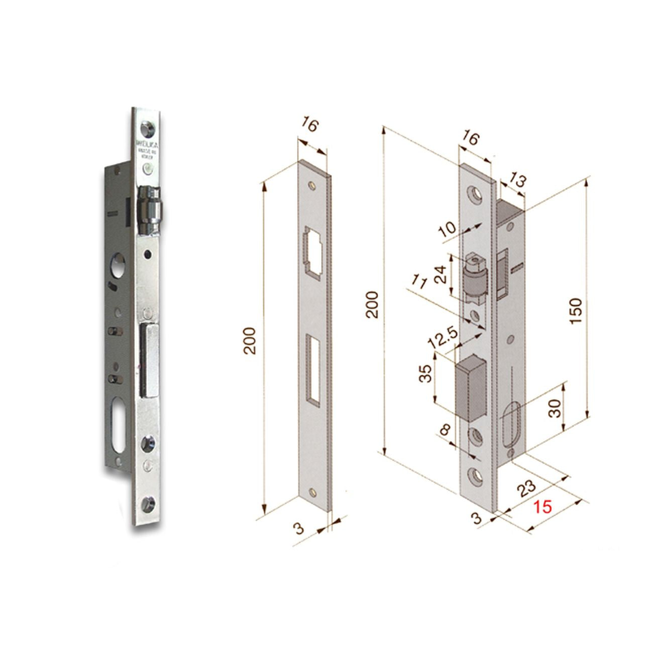 Welka 11015010 Serratura Infilare Cil Ovale F16