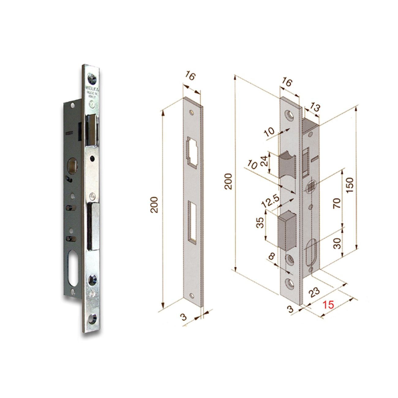Welka 11115010 Serratura Infilare Cil Ovale F16