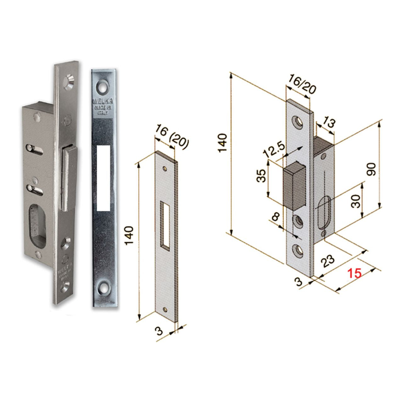 Welka 11215010 Serratura Infilare Cil Ovale F16