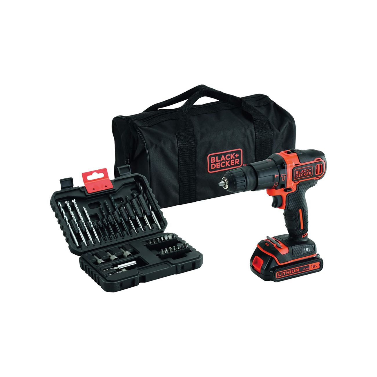 Trapano avvitatore a batteria con percussione 'bdc 18v - 1,5 ah litio