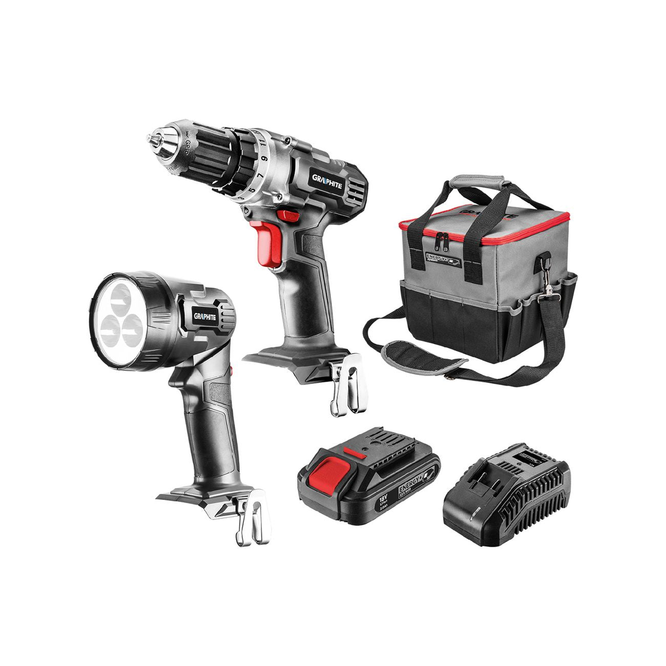 Set trapano avvitatore con accessori 'energy +' set 5 pezzi