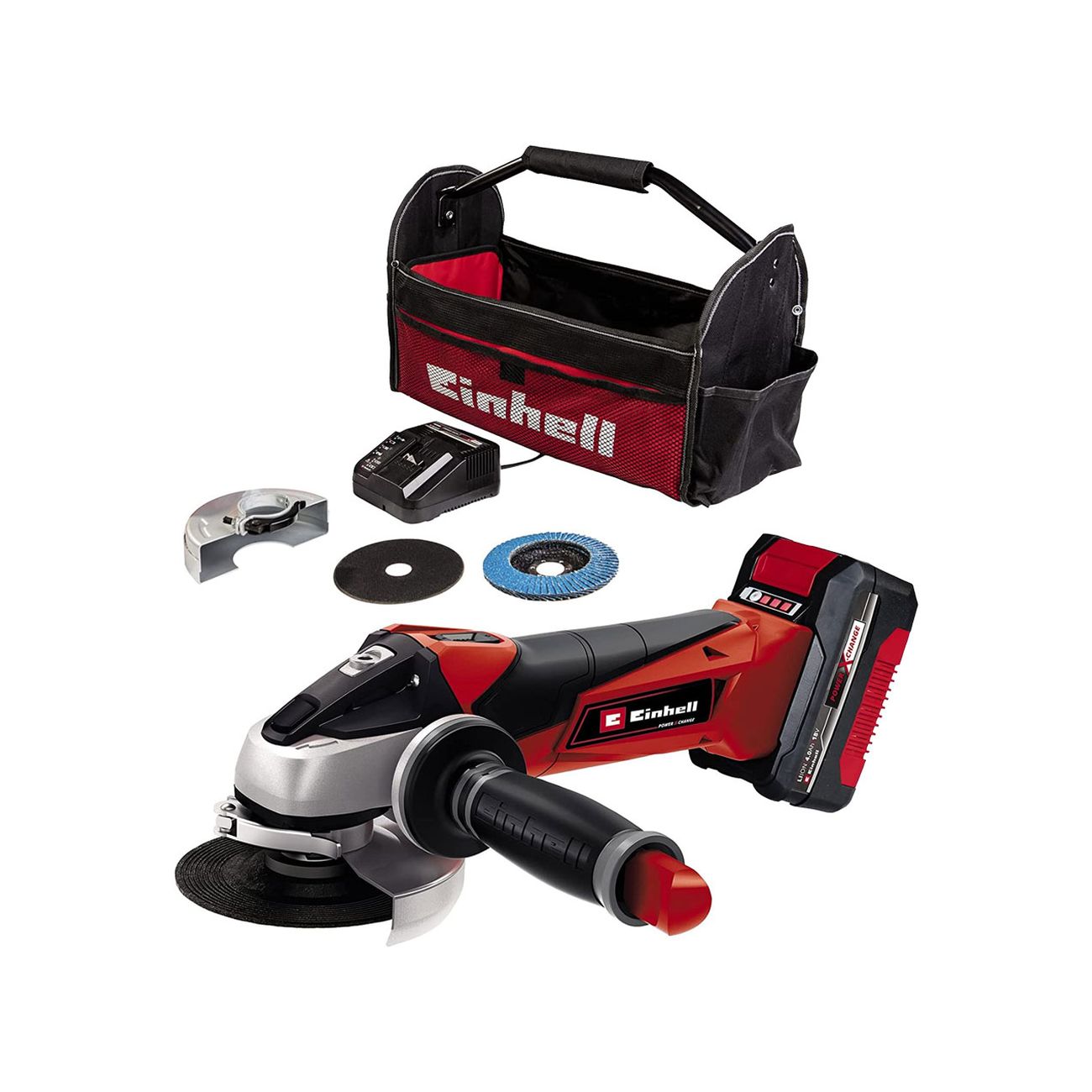 Smerigliatrice angolare a batteria 'te-ag 115 li' 18v - 4,0 ah litio Ø disco 115 mm