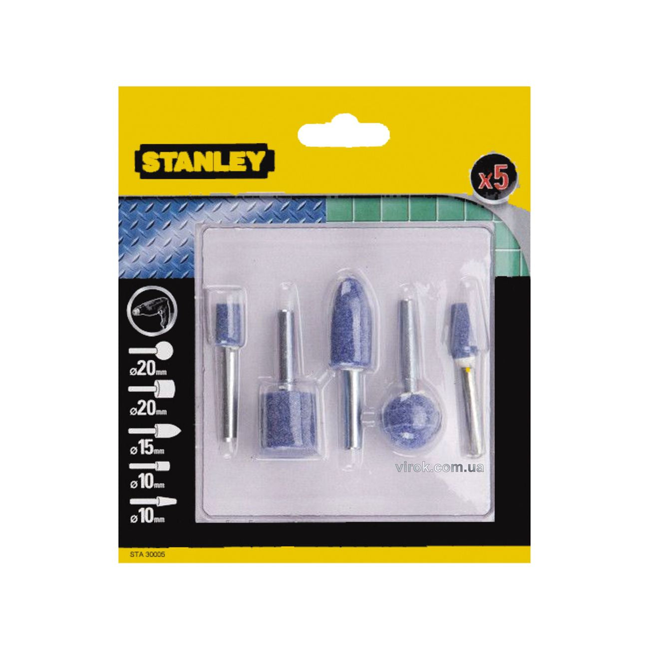 Mole abrasive in set set 5 pezzi - art. sta30000-xj