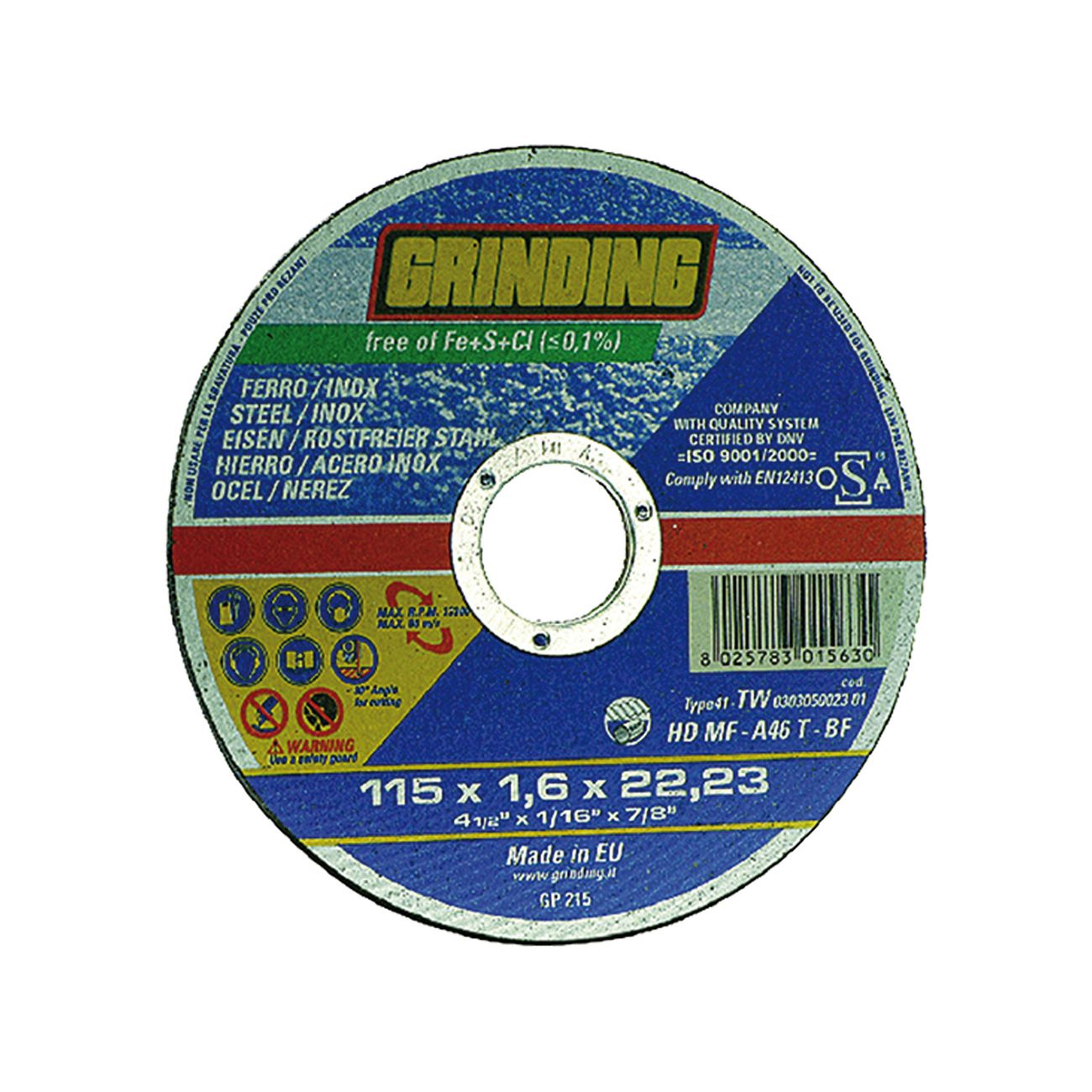 Mola abrasiva per inox/ferro Ø 125 x 1 - 50 pz