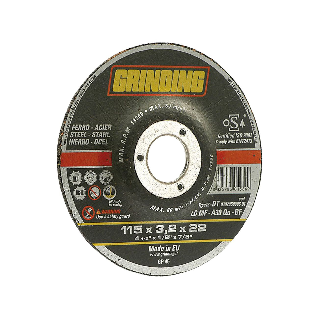 Mola abrasiva per ferro Ø 115 x 2,4