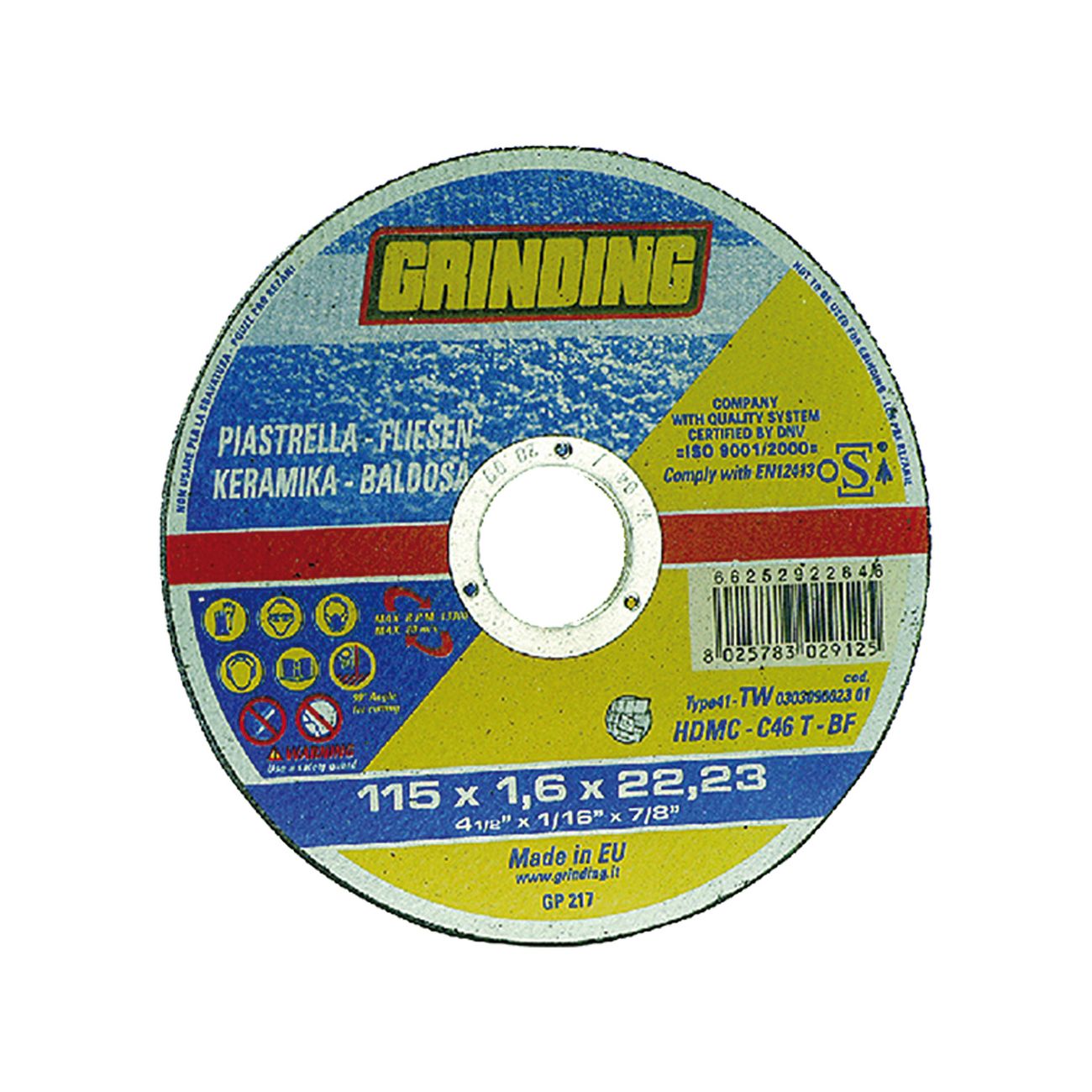 Mola abrasiva per marmo/piastrelle Ø 115 x 1,6