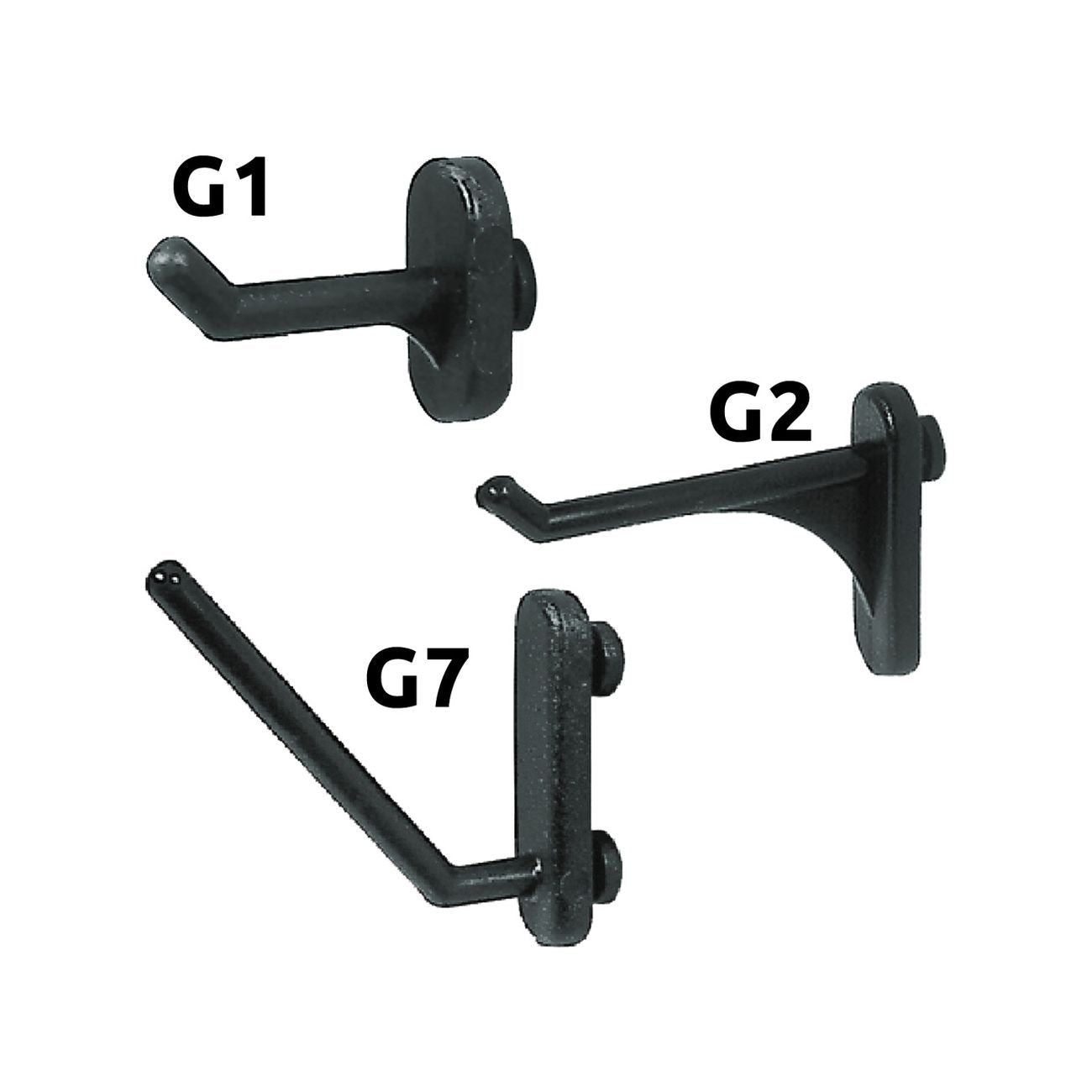 Gancio in nylon per pannelli portautensili g7 - 100 pz