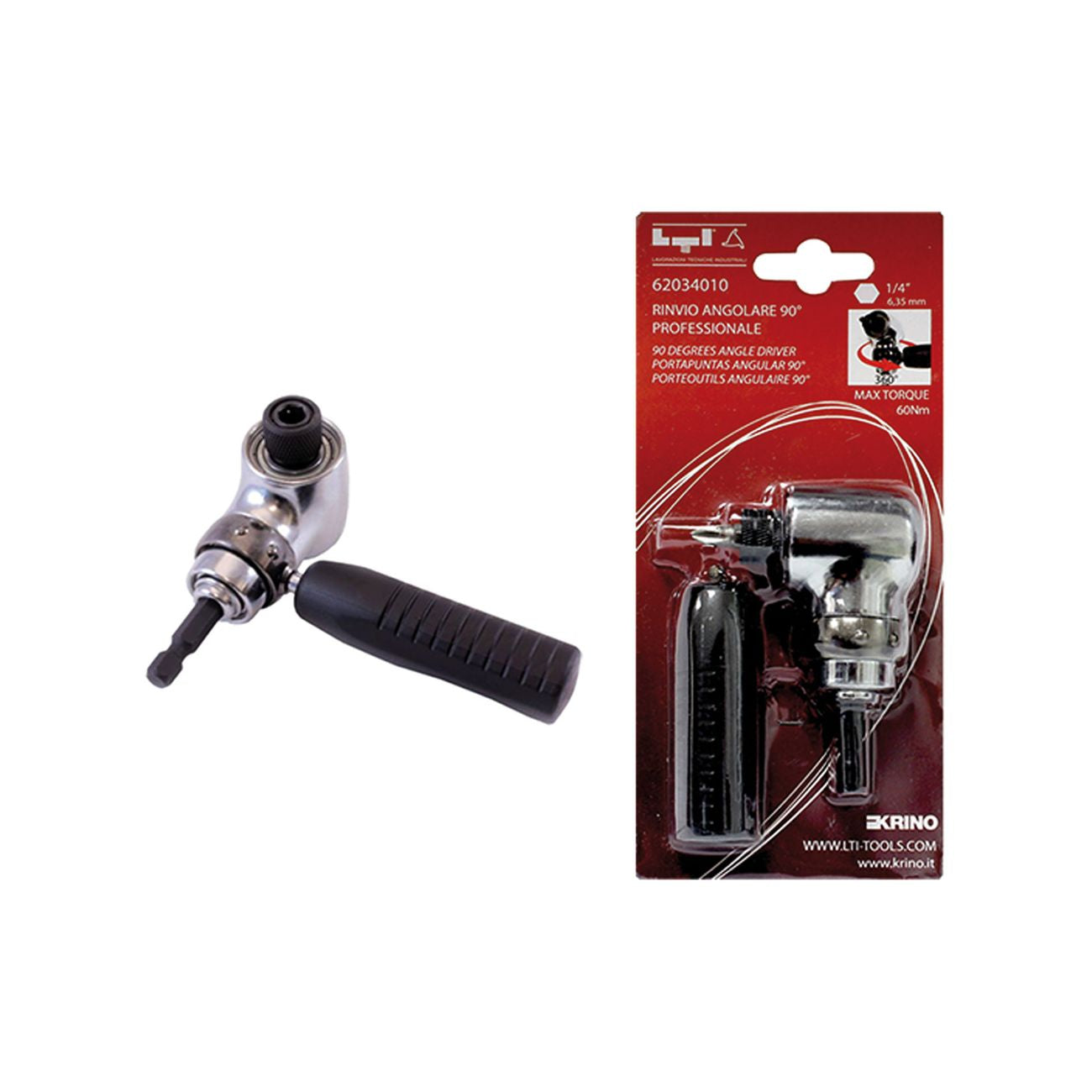 Rinvio angolare per trapano a 90° attacco 1/4' - krino