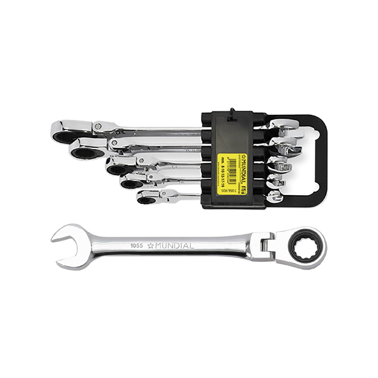 Serie chiavi combinate a cricchetto snodate 5 pezzi