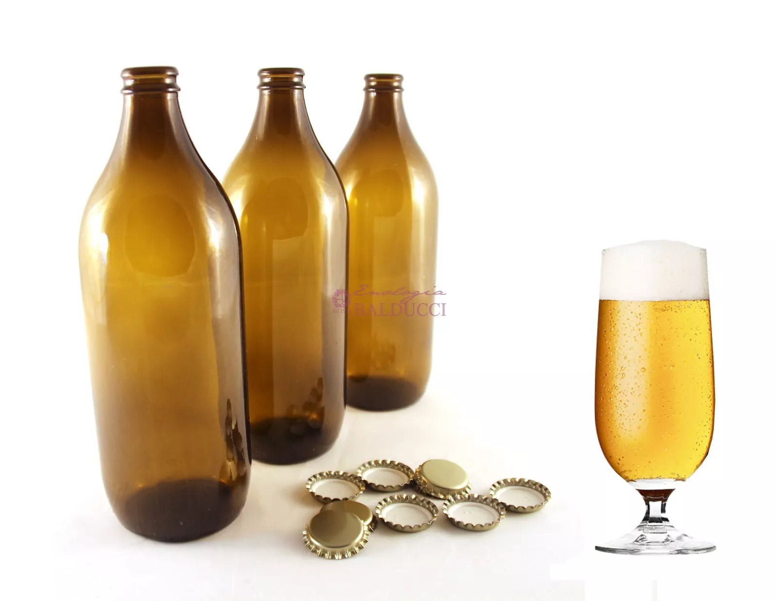Bottiglia birra marrone - da LT  0.66 - 20 pz COMPLETA DI TAPPO